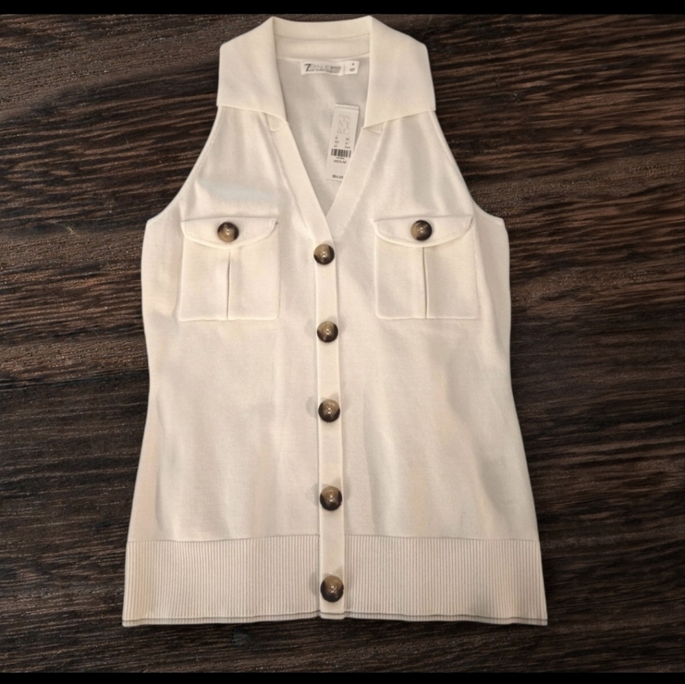 New York & Company • 7th Avenue  Sleeveless Button-Front Knit Top - Size M - NWT